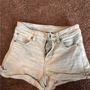 light wash denim shorts